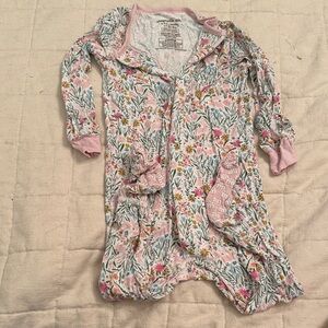 Magnetic Me Floral Baby Onesie - Pink and Green